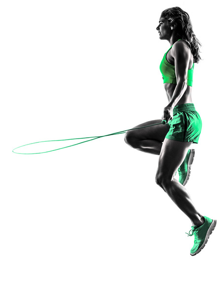 Woman fitness Jumping Rope exercises - Фото, изображение