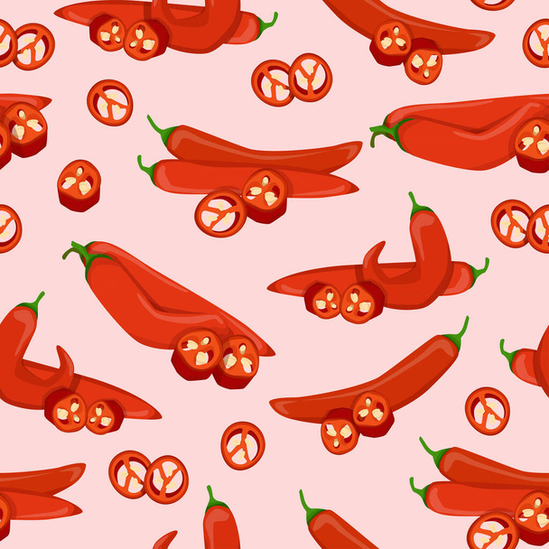 Naadloos patroon van Mexicaanse chili pepers - Vector, afbeelding