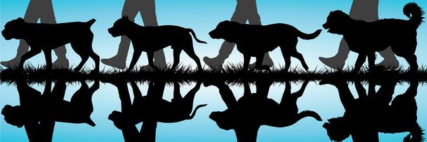 ΣΙΛΟ AmStaff, σκυλιά, Λαμπραντόρ και ΠΟΙΜΕΝΙΚΟΣ ΚΑΥΚΑΣΟΥ - Διάνυσμα, εικόνα