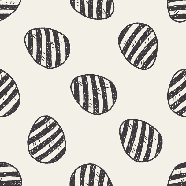 Easter egg doodle seamless pattern background - Вектор,изображение