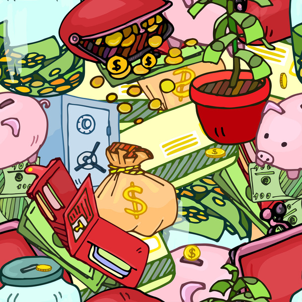 conjunto de dinheiro dos desenhos animados
 - Vetor, Imagem
