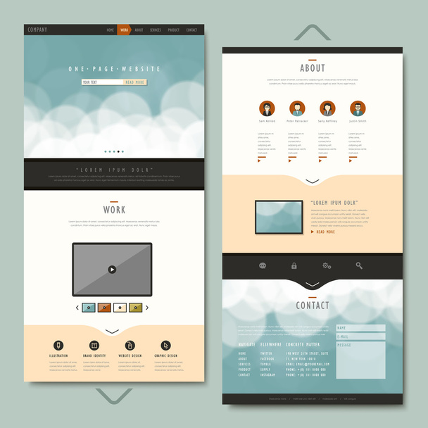 simplicity one page website template design  - Wektor, obraz