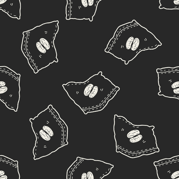 каракулі з кавових зерен безшовний візерунок фону
 - Вектор, зображення