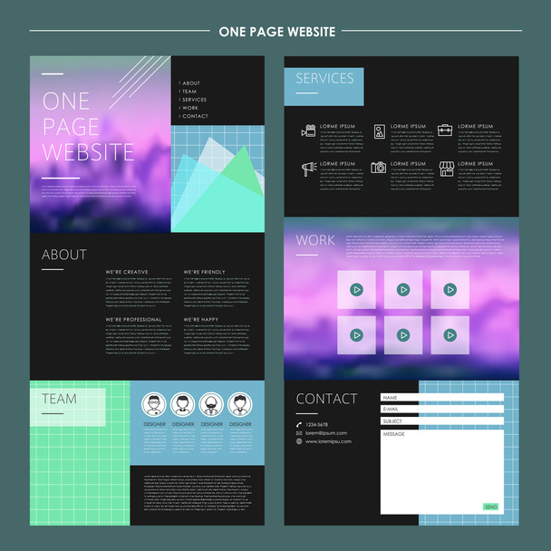 abstract one page website template design - Вектор,изображение