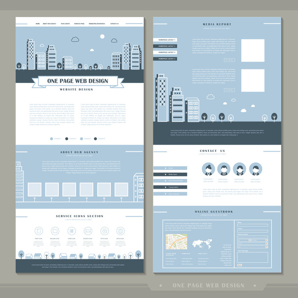 lovely one page website template design - Διάνυσμα, εικόνα