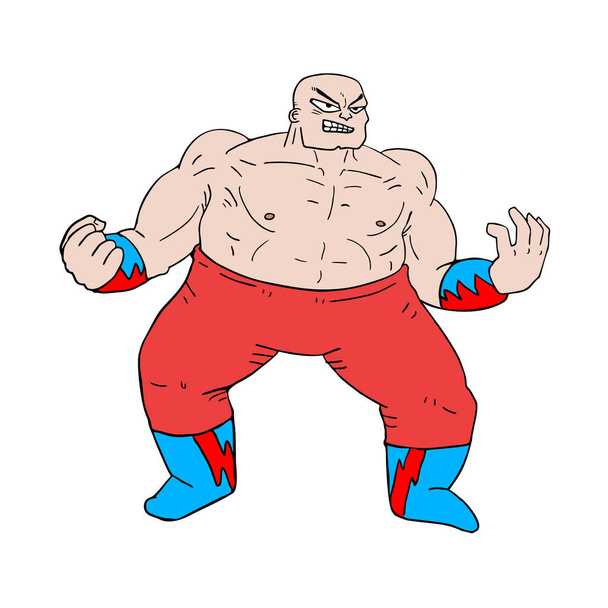 Creative design of strong wrestler illustration - Vector, Image