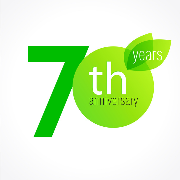 70 výročí zelené logo - Vektor, obrázek