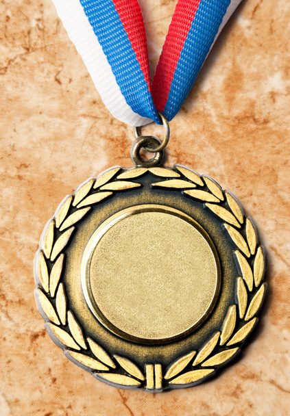 Metal medal with tricolor ribbon - Photo, Image
