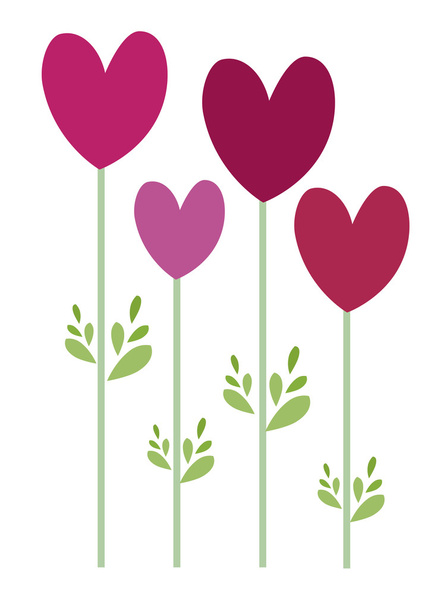hearts flower vector - Vector, Imagen
