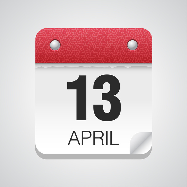 Ikonę kalendarza z 13 kwietnia - Wektor, obraz