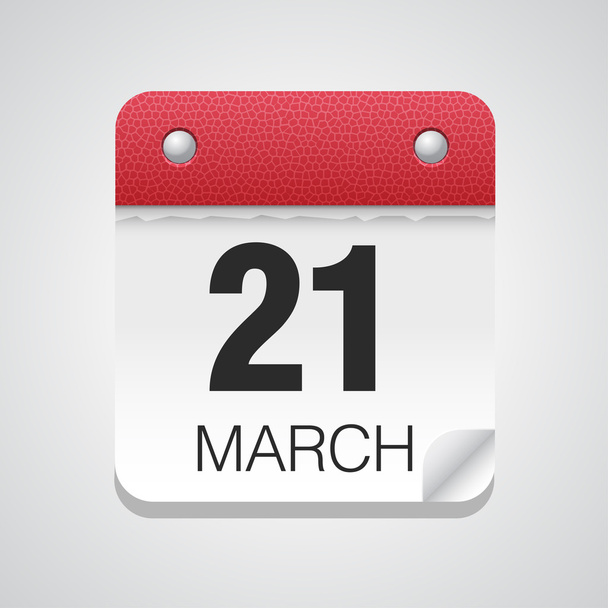 Prosty kalendarz z 21 marca - Wektor, obraz