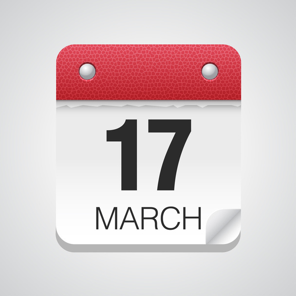 Prosty kalendarz z 17 marca - Wektor, obraz