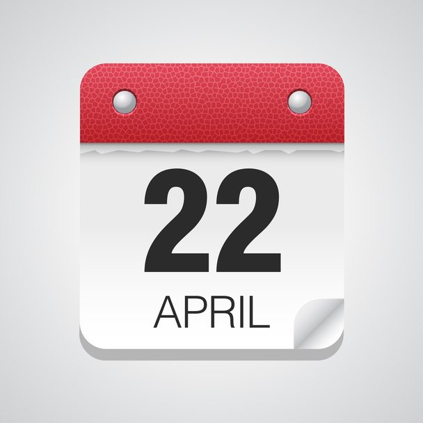 Ikonę kalendarza z 22 kwietnia - Wektor, obraz