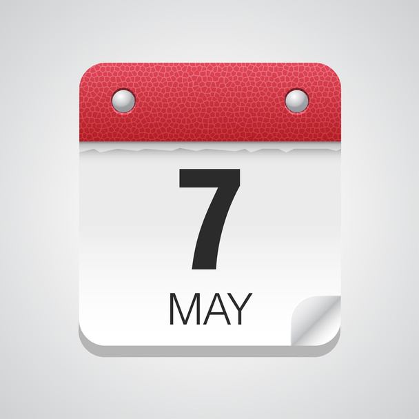 Jednoduchý kalendář s 7.května - Vektor, obrázek