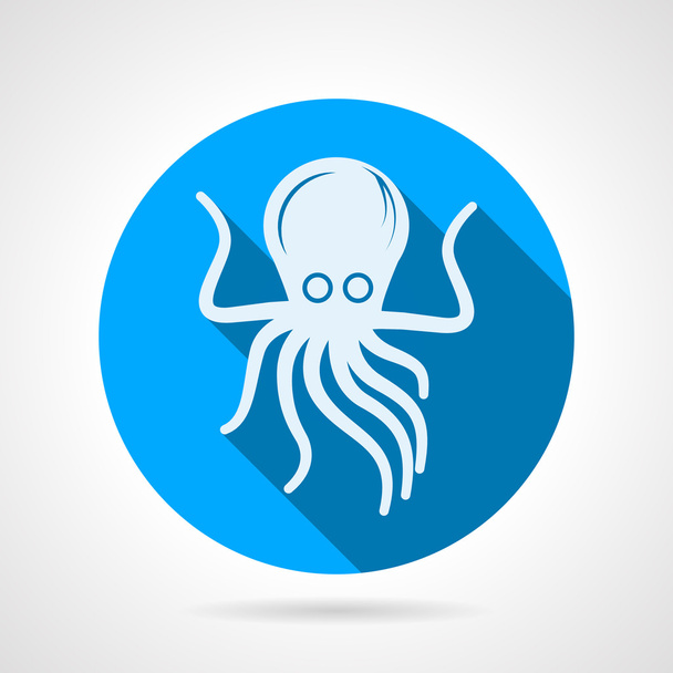 Octopus flat round vector icon - Vetor, Imagem