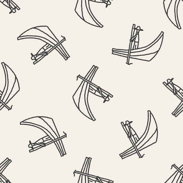 csónak doodle varrat nélküli mintát háttér - Vektor, kép