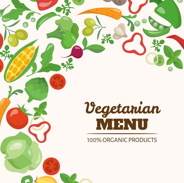 Vegetarian menu infographics - Vetor, Imagem