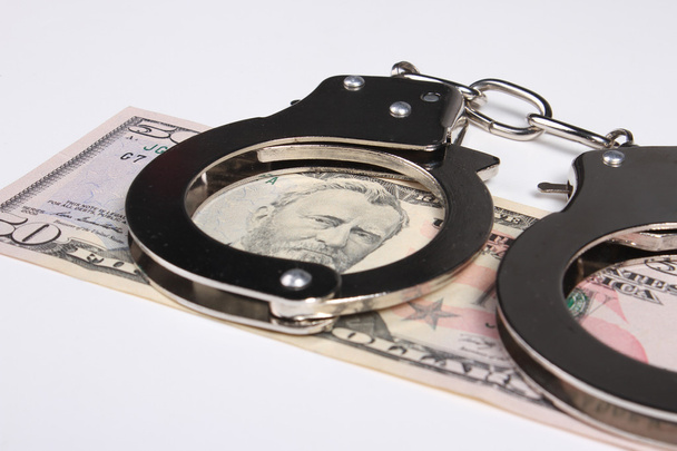 Criminal. Handcuffs and money. Corruption - Photo, Image