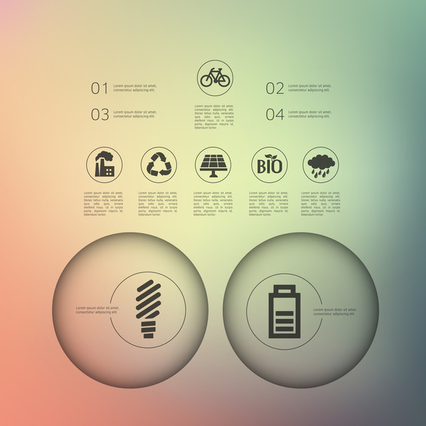 Infografía ecológica con iconos
 - Vector, imagen