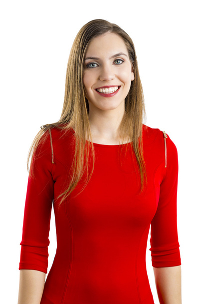 Woman in red sexy dress - Фото, зображення