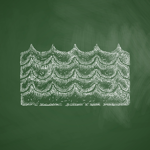 Wave pictogram op schoolbord - Vector, afbeelding