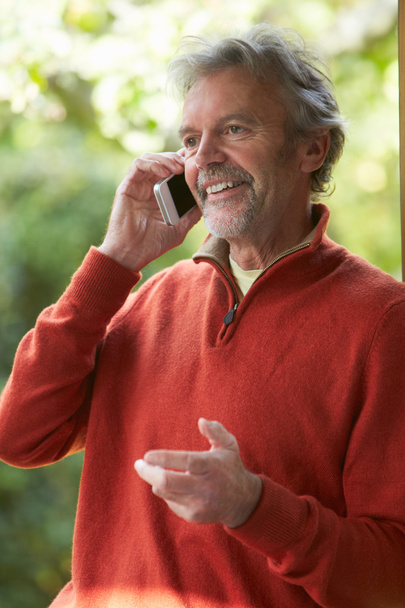 Mature Man Using Mobile Phone - Fotó, kép