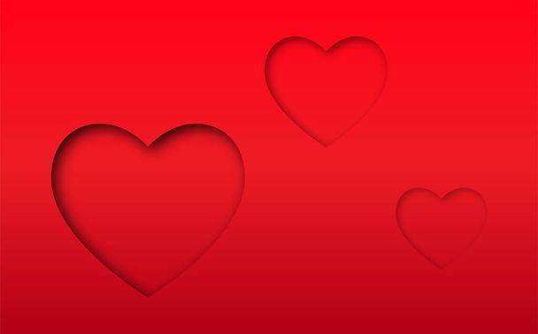 Red heart background. Vector illustration. - Vector, Image