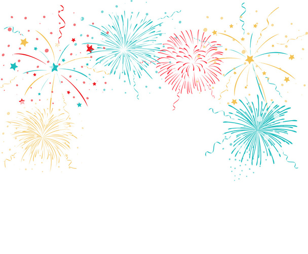 Colorful fireworks background - Vector, Image