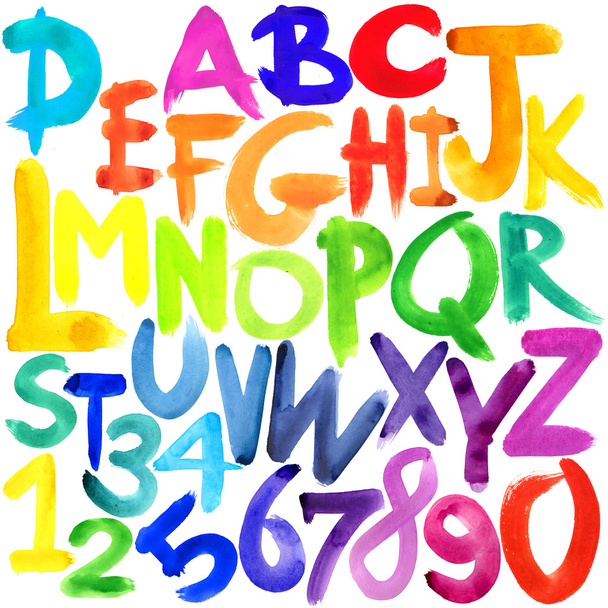 Alphabet watercolor - Foto, Imagem