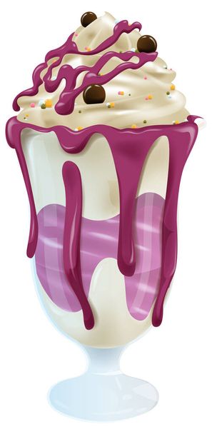 Vector illustration of a tasty ice cream sundae - Vector, Image