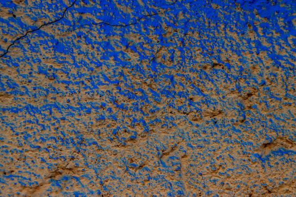 Синий и бежевый цвета абстрактного фона стены с текстурами различных оттенков синего - Фото, изображение