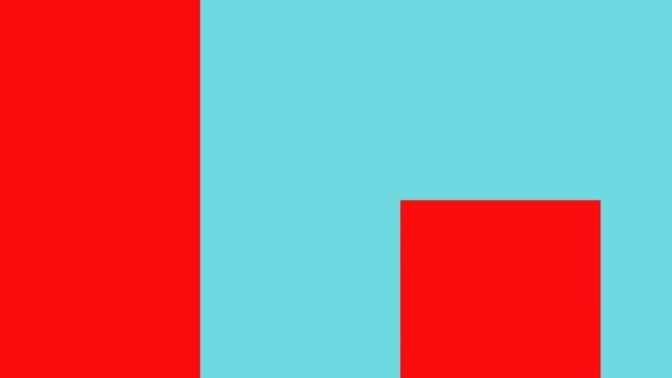 czerwone geometryczne kształty skaczące na jasnoniebieskim tle - Materiał filmowy, wideo