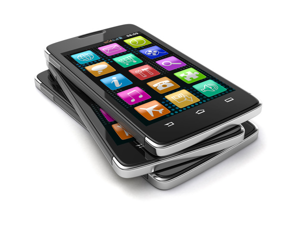 touchscreen smartphones (uitknippad opgenomen) - Foto, afbeelding
