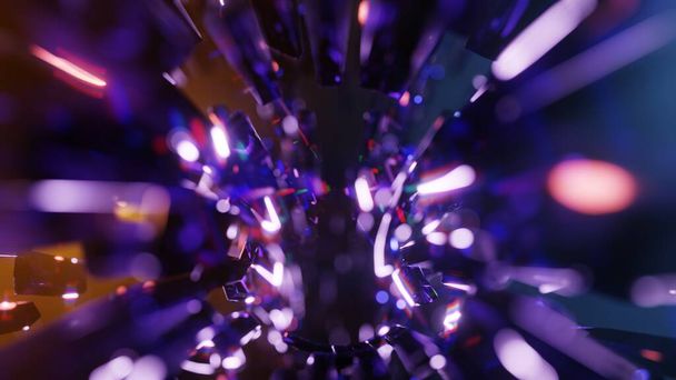 Velocidad espectral: un túnel hiperespacial de luz y color refractados - Foto, imagen