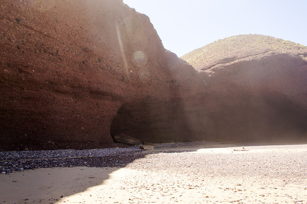 Legzira beach, Marokkó. - Fotó, kép