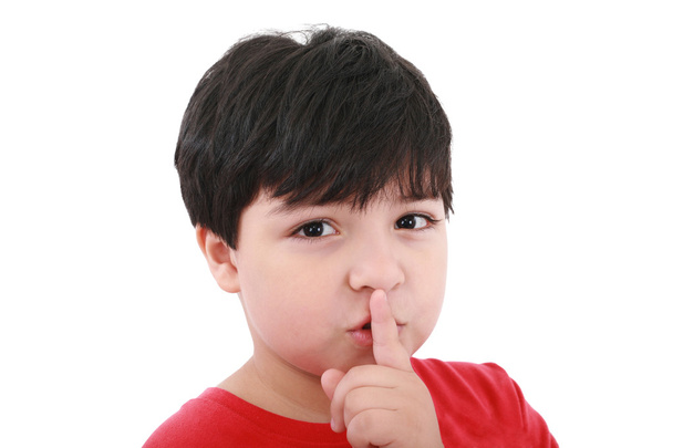 ¡Shh! secreto - Niño con el dedo sobre la boca
 - Foto, Imagen