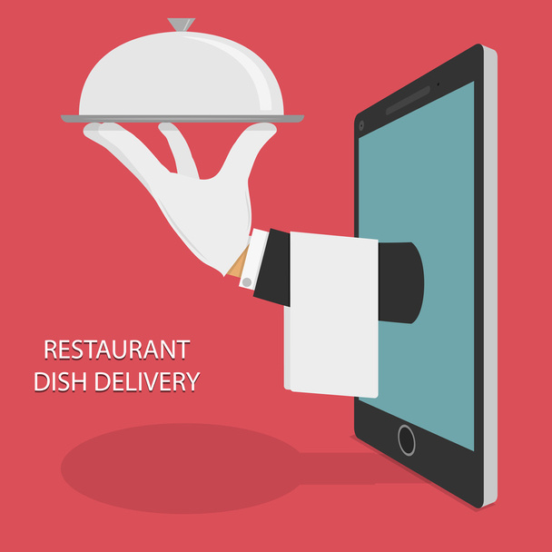 Restaurant Essenslieferung Konzept Illustration. - Vektor, Bild