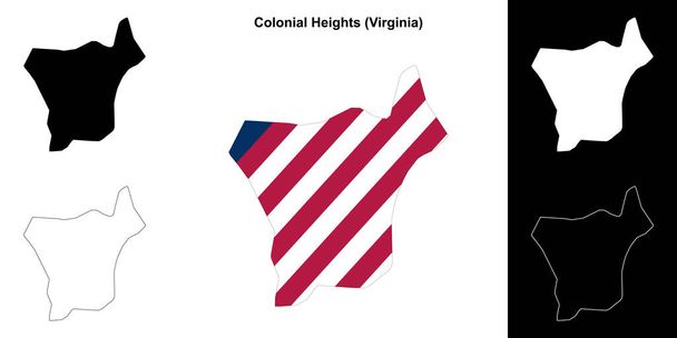 Colonial Heights County (Virginia) umrissenes Kartenset - Vektor, Bild