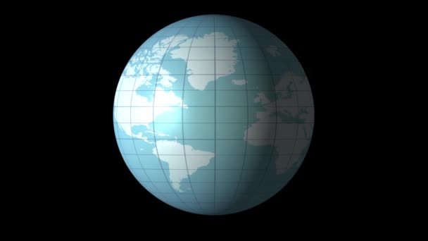 Animazione della sfera terrestre Rotante su sfondo nero - Filmati, video