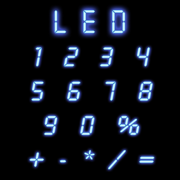 Modrá LED čísla - Fotografie, Obrázek