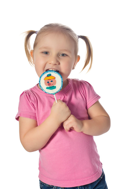 Girl with a lollipop - Foto, imagen