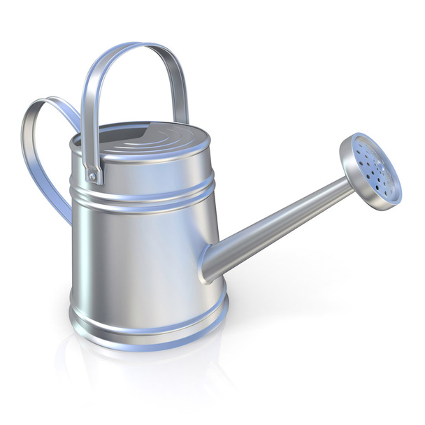 Metal watering can 3D render isolated white background - Valokuva, kuva