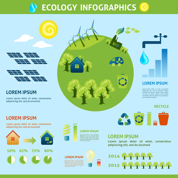 Conjunto de infografías ecológicas
 - Vector, Imagen