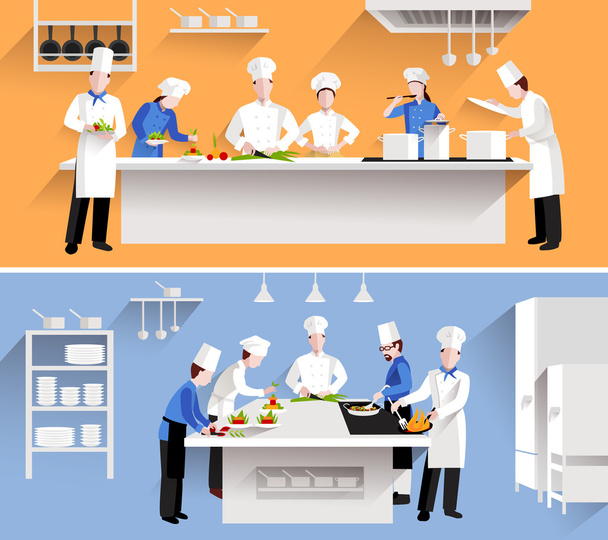 Ilustración del proceso de cocina
 - Vector, imagen