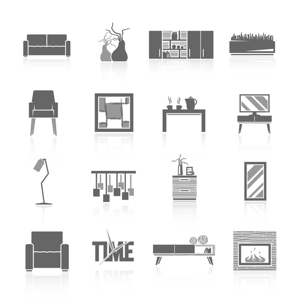 conjunto de ícones da sala de estar
 - Vetor, Imagem