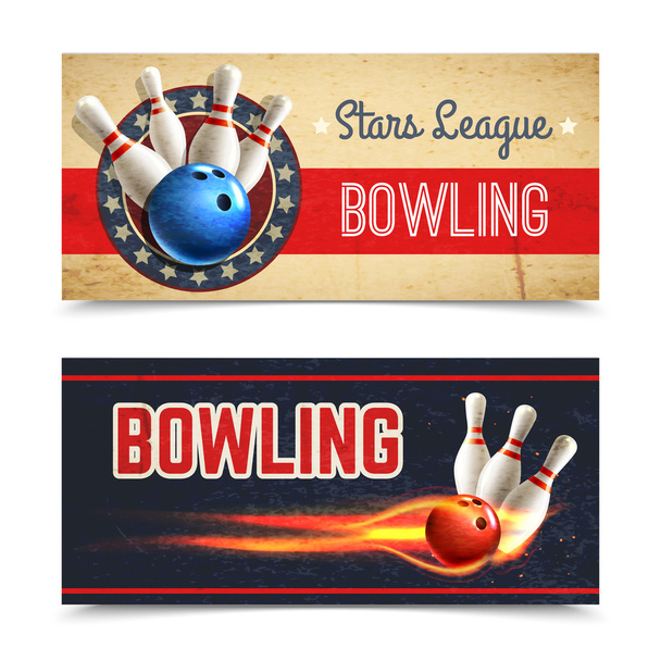 Bowling Banner-készlet - Vektor, kép