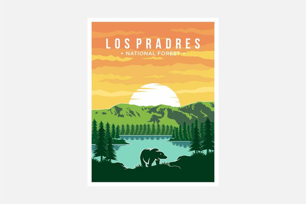 Los Padres National Forest αφίσα διάνυσμα εικονογράφηση σχέδιο - Διάνυσμα, εικόνα