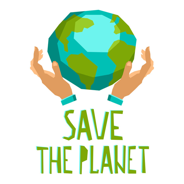 Hands Holding The Planet - Vector, Image