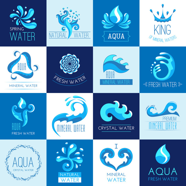 Water Emblems Set - Vector, Image