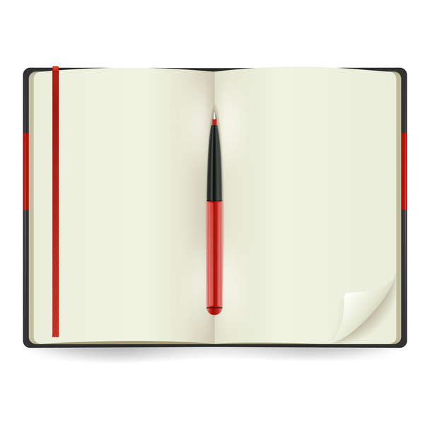 Open Notepad Realistic - Vector, Image